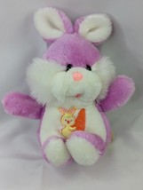 Purple Rabbit Bunny Embroidered Carrot Plush 9 Inch Dan Dee Imports Stuffed Toy - £10.47 GBP