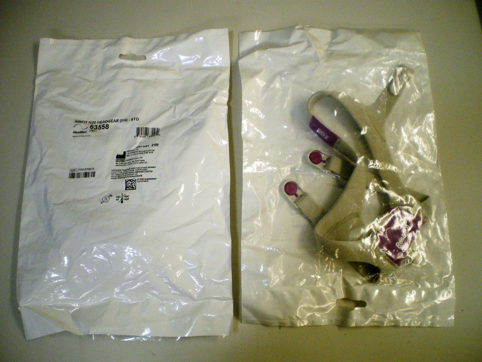 ResMed AIRFIT / AirTouch N20 (FOR HER) Nasal CPAP Headgear w/ Clips (635... - $13.99