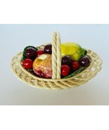 Bassano Signed Italy Fruit Basket ceramic fake vegetable centerpiece fig... - £157.86 GBP