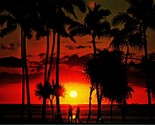 Cocopalms Silhouettes Hawaiian Sunset Hawaii UNP Chrome Postcard B10 - $2.92