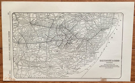 1923 Antique BALTIMORE &amp; OHIO SYSTEM Map Vintage RAILWAY Map - £7.84 GBP