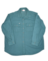 Vintage Carhartt Shirt Mens 3XL Teal Chamois Flannel Heavyweight Cotton ... - $35.65
