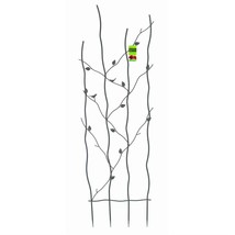 60-inch High Metal Garden Trellis with Climbing Vine Leaf Design - £145.99 GBP