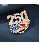 US 250Th Anniversary Commemorative Brooch with Diamond Brooch Holiday  B... - $22.00
