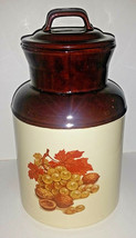 McCoy Pottery Fruit Cookie Jar 12in Vintage Canister Harvest Festival Milk Can - £32.04 GBP
