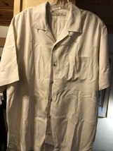 Tommy Bahama Men’s M White Silk Short Sleeve Button Down Hawaiian Shirt - £16.67 GBP
