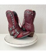 Lane SHOWDOWN Womens Cowboy Red Booties 7.5 Western Cowgirl Lace-up Ankl... - $5,878.68 MXN