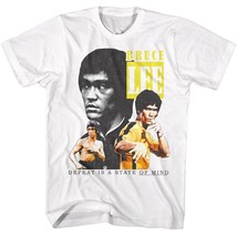 Bruce lee mens tshirt defeat is a state of mind quote white bl5212 thumb200