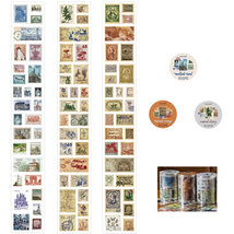 WZLL.SLSP 3 Roll Vintage Postage Stamp Stickers Set, Suitable for Scrapb... - £10.97 GBP