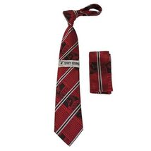 Men's Stacy Adams Tie and Hankie Set Fancy Woven Silky Satin #SAT73 Red image 3