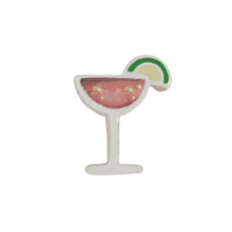 Origami Owl Charm (New) Pink Cosmo 2nd Edition - W/ Lime Slice - CH3502 - £6.97 GBP