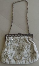 Lovely Antique Ladies Moire Handbag - Gdc - Sequined Design - Lovely Old Purse - £31.13 GBP
