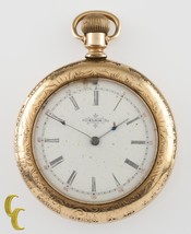Elgin Open Face 14K Yellow GF Antique Pocket Watch Gr 117 6S 17 Jewel 1897 - £872.48 GBP