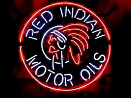 Red Indian Motor Oils Beer Bar Club Neon Sign 22&quot; x 22&quot; - £549.66 GBP