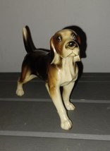 Vintage Bisque Porcelain Beagle Harrier Foxhound Statue Figurine Japan L... - $24.99