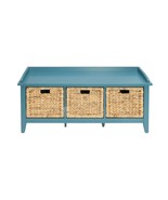 Flavius 43&quot; Bench, Rattan &amp; Teal Finish - $5,109.85 MXN