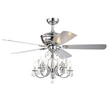 Warehouse of Tiffany CFL-8390REMO-CH 52 in. Camilla 5-Light Lighted Ceiling Fan  - £288.99 GBP