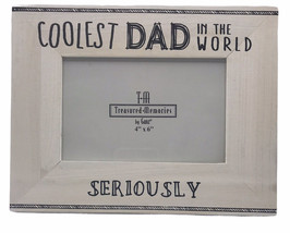 Ganz Coolest Dad in the World Photo Frame 4x6 Wood Tabletop Stand Horizontal - $15.48