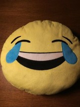 Plush Cushion Soft Stuffed Emoji  Smile Happy Tears of Joy Flirt Pillow 13&quot; - £7.07 GBP