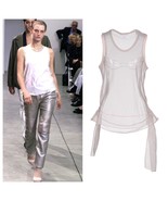 NWT Helmut Lang S/S 1999 Vintage Archival Removable Side Drape Silk Tank... - $437.65 CAD