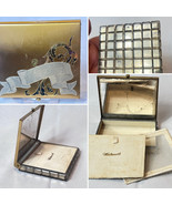 Vtg Wadsworth USA Compact Lucite Acrylic Squares Mirrored Powder Box - £23.42 GBP