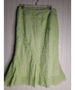 Jtb Womens Skirt Size Medium light greenn and hot yellow lines - $32.94 CAD