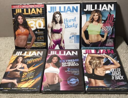 Primary image for Lot of 6 Jillian Michaels Workout DVD’s: Ripped in 30 Hard Body Yoga Inferno
