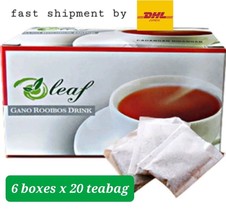 6 Boxes Gano Excel Oleaf Ganotea Rooibos Drink ( 20 TeaBag ) - shipment by DHL - £94.88 GBP