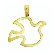 14k Yellow Gold Over 0.50Ct Dove, Holy Spirit Dove Charm Pendant - £31.95 GBP