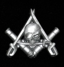 “Cannons and Cutlasses” Masonic Freemason Pirate Pin in Antique Silver - €12,84 EUR