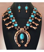 COPPER MOON SET NECKLACE &amp; EARRINGS TURQUOISE JEWELRY NAJA SOUTHWEST NEW&#39; - $37.59