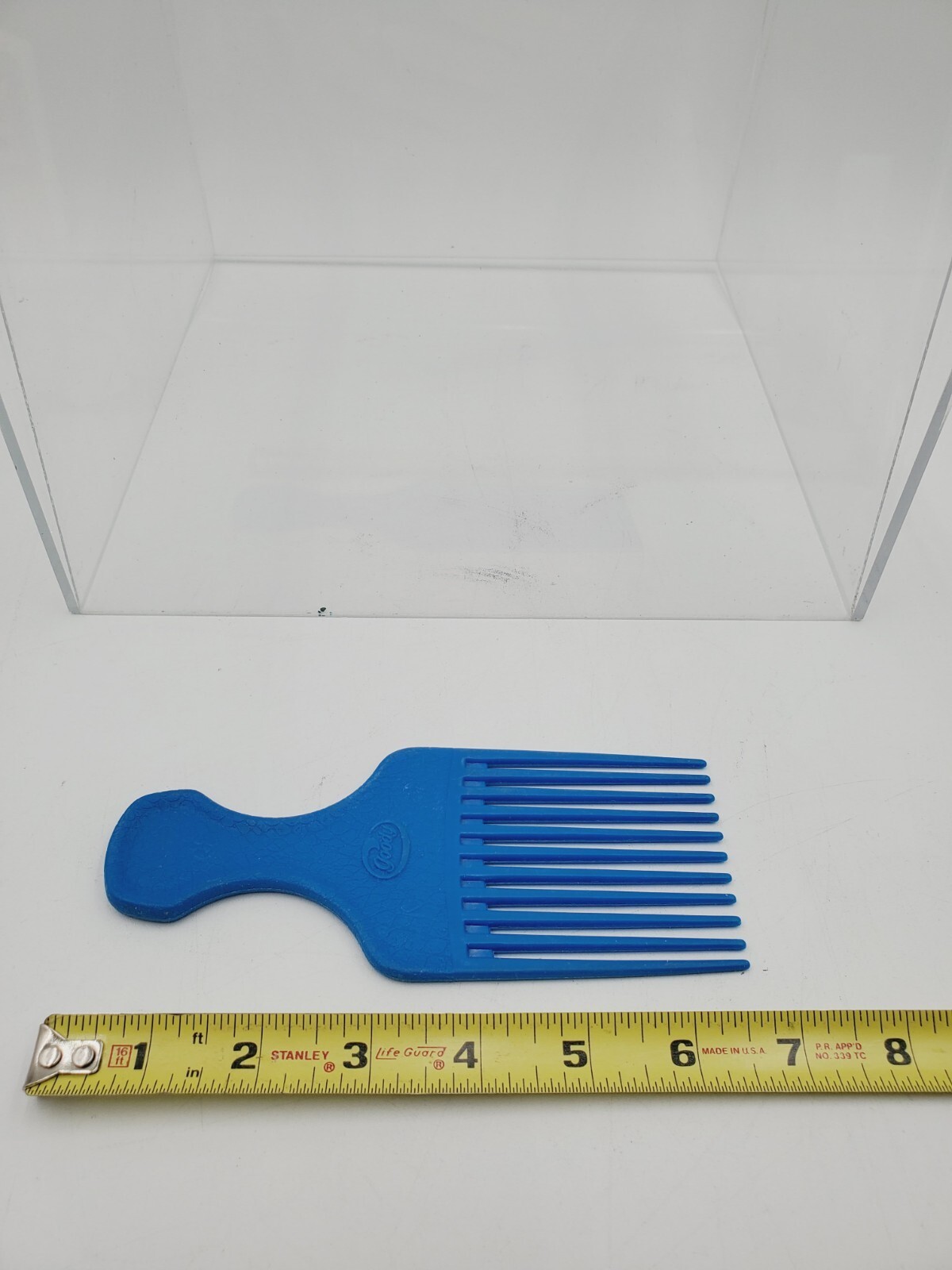 Lot Vintage Goody Hair Pick Plastic Blue Crocodile Textured 6.5" Comb 7" USA Item image 4