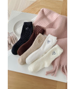 White Heart Embroidered Soft Thick Crew Socks - $2.82