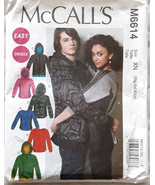 McCall&#39;s Easy Pattern 6614 Sz XL-3XL 46-56 Unisex Hoodie Jacket Sweatshi... - $5.94