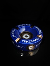 Perdomo Blue and Gold Ceramic Large Cigar Ashtray 9" Diameter NIB image 5