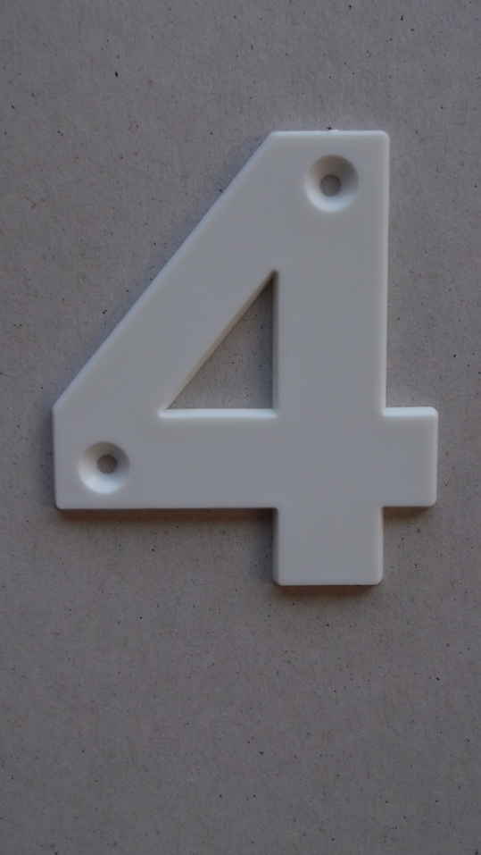 100 - New #4; White 3.25 inch House Hotel Door Mailbox Multi-use Plastic Numbers - $110.00