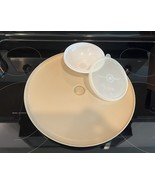 Tupperware 3 Piece Vintage Chip &amp; Dip &amp; Serve Tan Tray 492 &amp; Bowl with Lid - $182.34 MXN