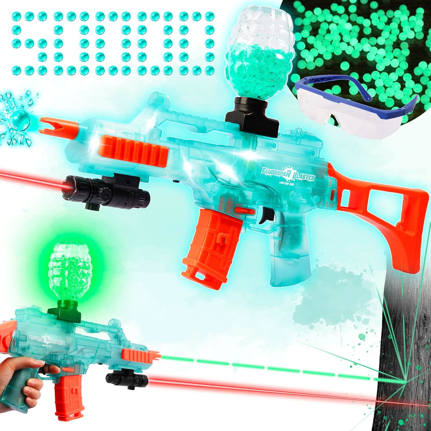 Lighting Gel Ball Blaster Glow In The Dark, 5 Cool Led Splatter Blaster For Orbe