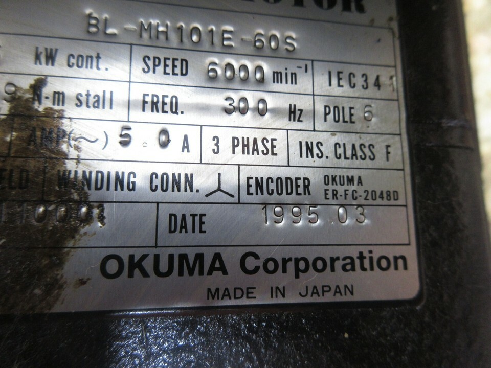 SPECIAL PRICE OKUMA BL-MOTOR BL-MH101E-60S 1995.03 300HZ ER-FC-2048D Item image 6