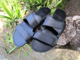 Men&#39;s Handmade Greek Leather Slide Sandals - £41.50 GBP