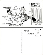 Larry Smith Humor Well Endowed Woman Man Don&#39;t Feed The Animals Vintage Postcard - £7.49 GBP