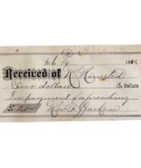 2 Dollar Check To Reverend Jackson For Preaching Services 1882 Victorian... - $27.43 CAD