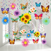 30 Pcs Flowers Butterfly Hanging Swirl Decorations, Spring Summer Sunflower Baby - £13.32 GBP