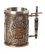 Game of Thrones Mug, Iron Throne Embossment Resin and Steel Whiskey Cup - $29.95