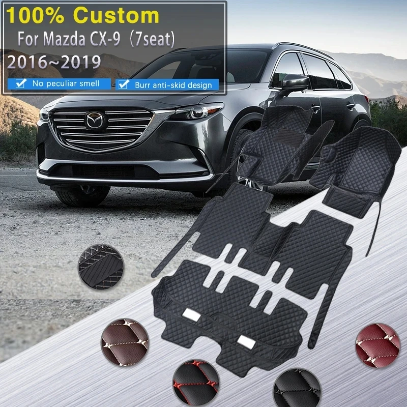 Car Floor Mat For Mazda CX-9 7seat TC 2016 2017 2018 2019 Auto Carpets Leather - £42.95 GBP+