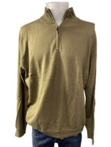 Jos. A. Bank Olive Green 1/4 Zip Pullover Cotton Sweater, Men&#39;s Size L - $14.24