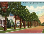 Charles Avenue Street View New Orleans Louisiana LA UNP Linen Postcard Y6 - £2.37 GBP
