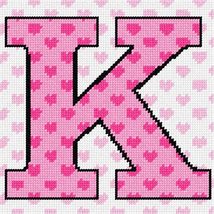 Pepita Needlepoint Canvas: Letter K Hearts, 7&quot; x 7&quot; - £39.74 GBP+
