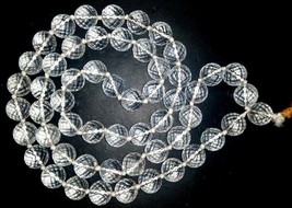 Sphatik Mala / Quartz Rosary - Diamond Cutting - 109 Bead - Lab Certifie... - $61.91