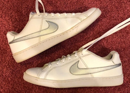 Nike Women&#39;s Court Royal Shoe White/ Silv Size 9. Good Used Condition! P... - £23.32 GBP